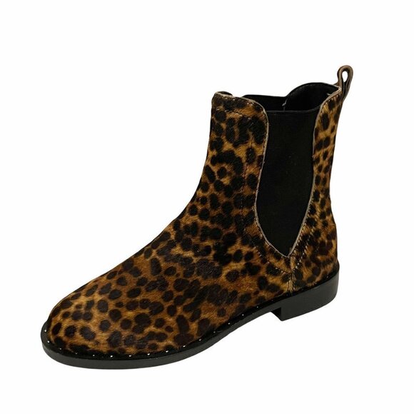 Rebecca Minkoff Women's Sabeen Too Calf Hair Leopard Print Pull On Bootie Sz 6.5 - Picture 10 of 10